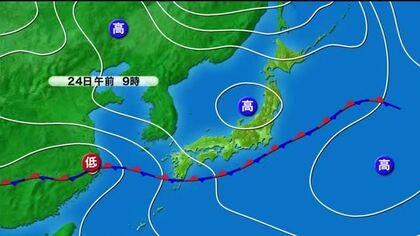 週末の陽気から一転、富山県内で気温急降下　前線の影響で朝から曇り空