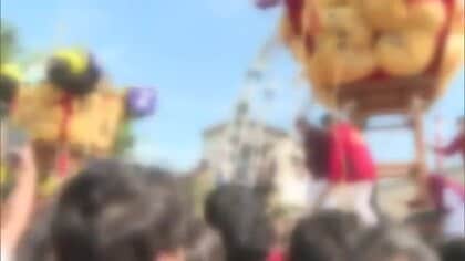 新居浜太鼓祭り最終日　中須賀太鼓台が大江太鼓台に一方的にぶつける【愛媛】