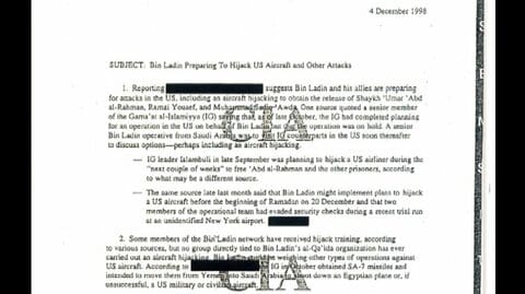 CIAが機密文書公開　9.11の3年前に「航空機突入」の可能性をクリントン大統領に警告