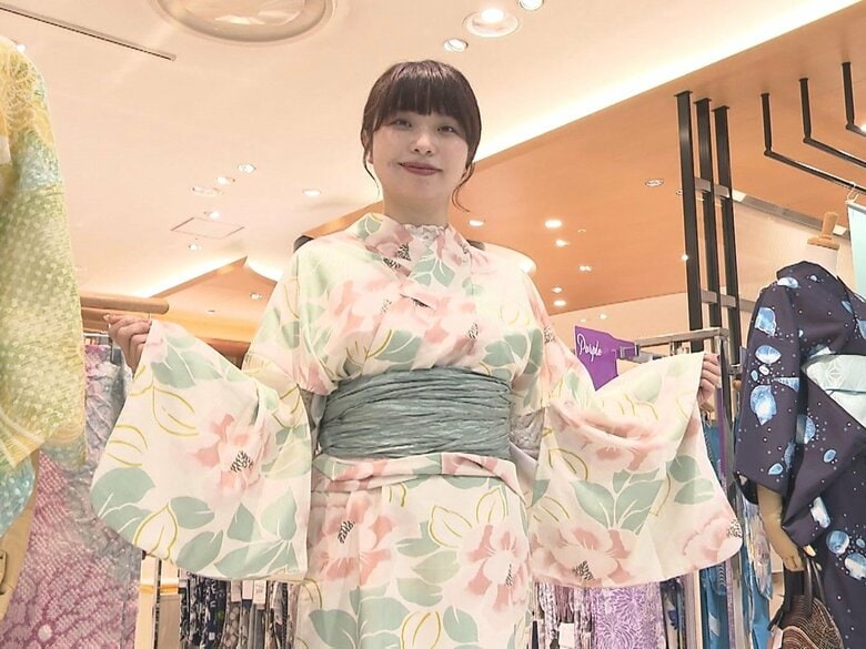 “ワンピース風”の使い勝手よいものも…デパートで「浴衣商戦」スタート 新素材で涼感を追求した商品等1300点超｜FNNプライムオンライン