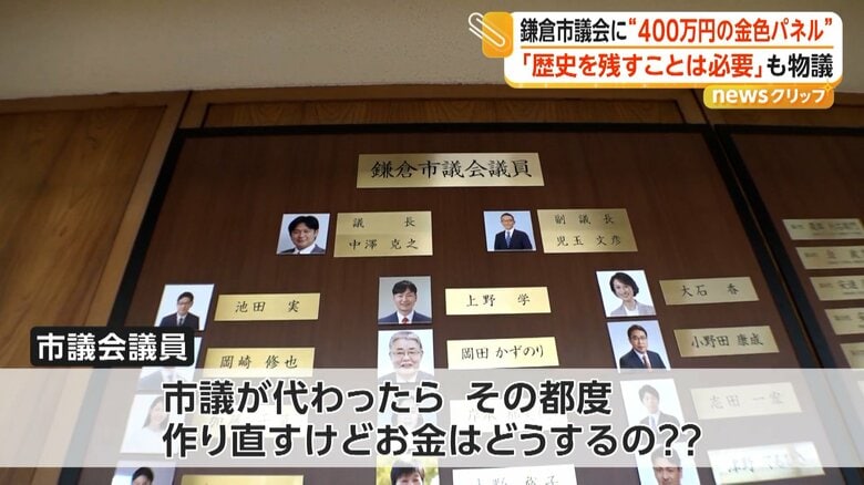 「市議が代わったら、その都度作り直すけどお金はどうするの？」と話している市議会議員