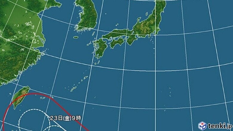 台風30号の進路予想図　日本気象協会 tenki.jpより