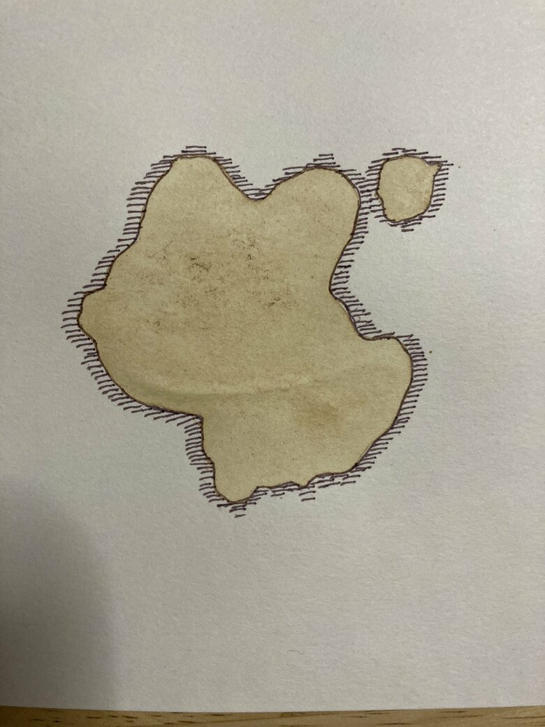 次に、シミの周囲に水平に毛を生やします