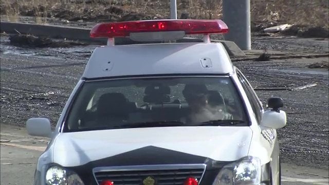 2011年3月12日　福島県相馬市　交通整理をする警察