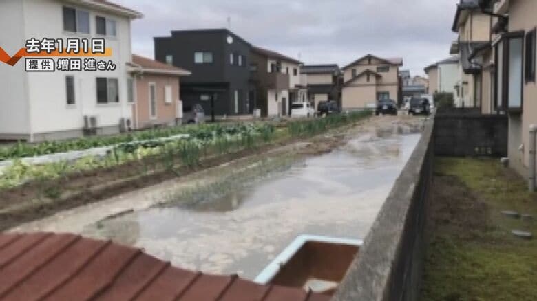 能登半島地震での液状化被害（新潟市江南区）