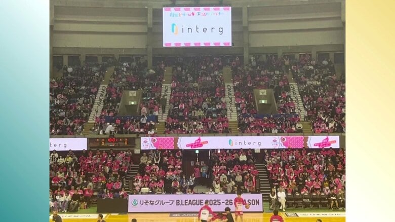 インターグが子供たちを招待したプロバスケットボールの試合会場の様子