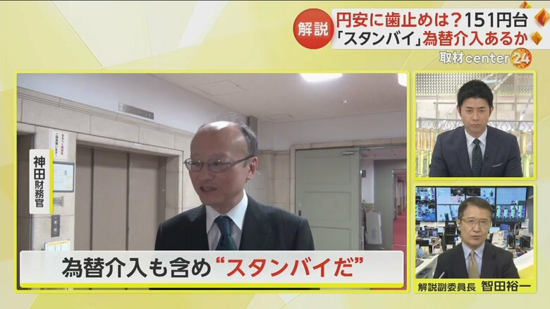 「スタンバイだ」と強調した、為替政策を取り仕切る神田財務官