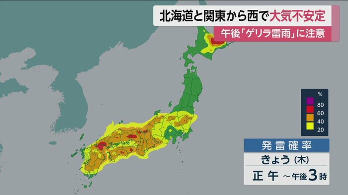 13日午後の発雷確率