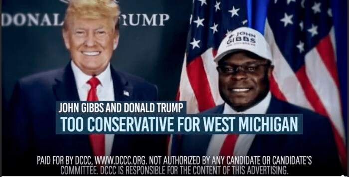 民主党が作成した保守党トランプ派新人候補の応援CM