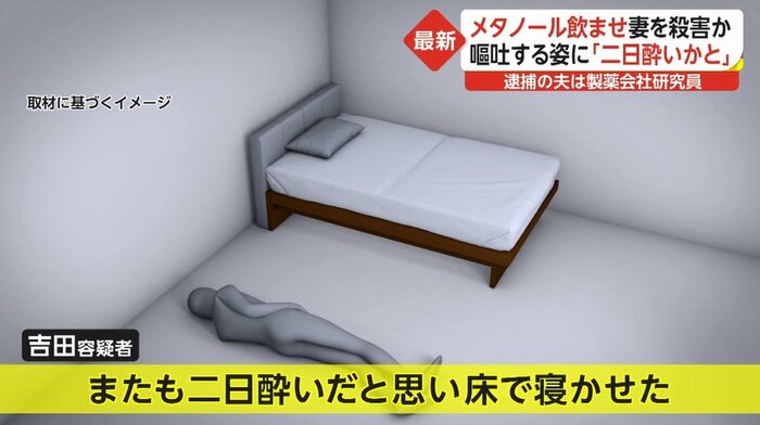 ろれつが回らない状態になり、ベッドから落ちるなどしたと説明