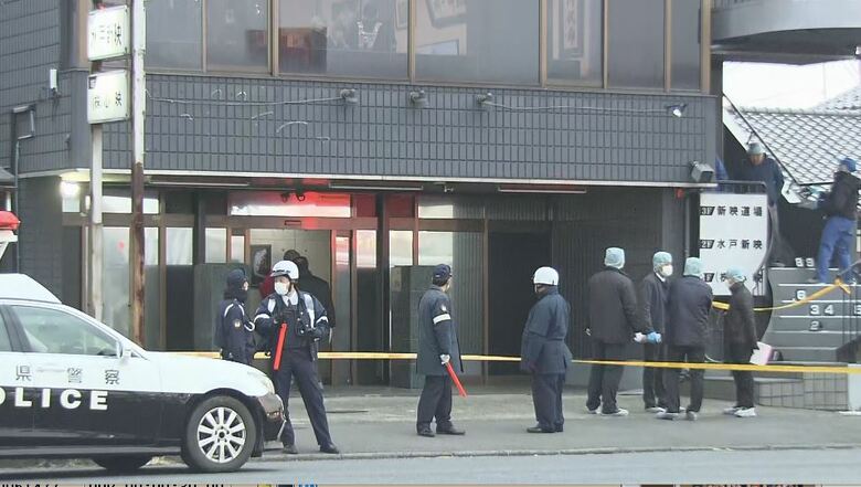 暴力団幹部射殺事件の現場（2022年　水戸市）