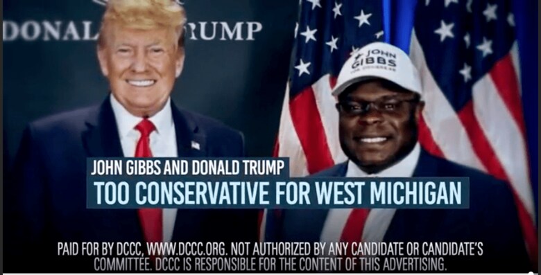 民主党が作成した保守党トランプ派新人候補の応援CM