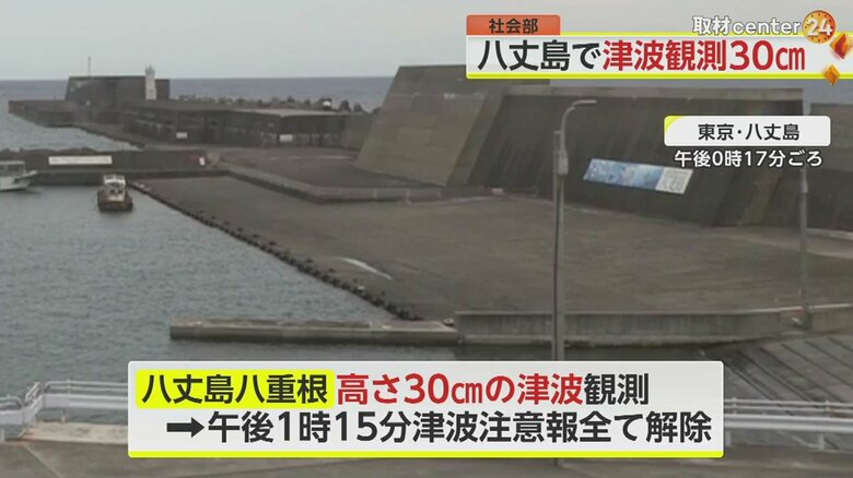 10月5日、八丈島で津波が観測された