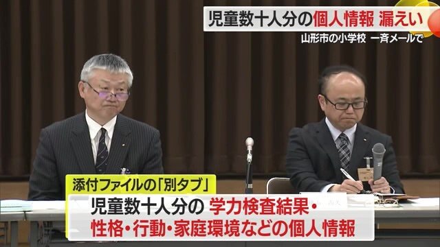流出した個人情報には、児童の氏名や学力検査の結果・性格・行動・家庭環境の情報などが含まれていた