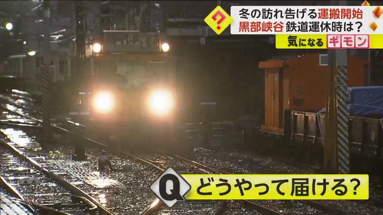 トロッコ列車で、越冬物資を運べるのは12月9日までだ