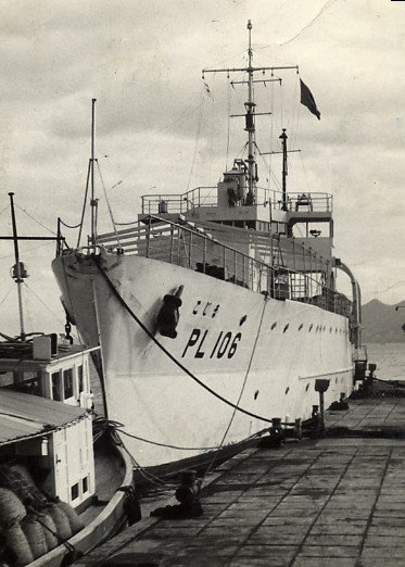 旧海軍海防艦の初代「こじま」（第六管区海上保安本部HPより）