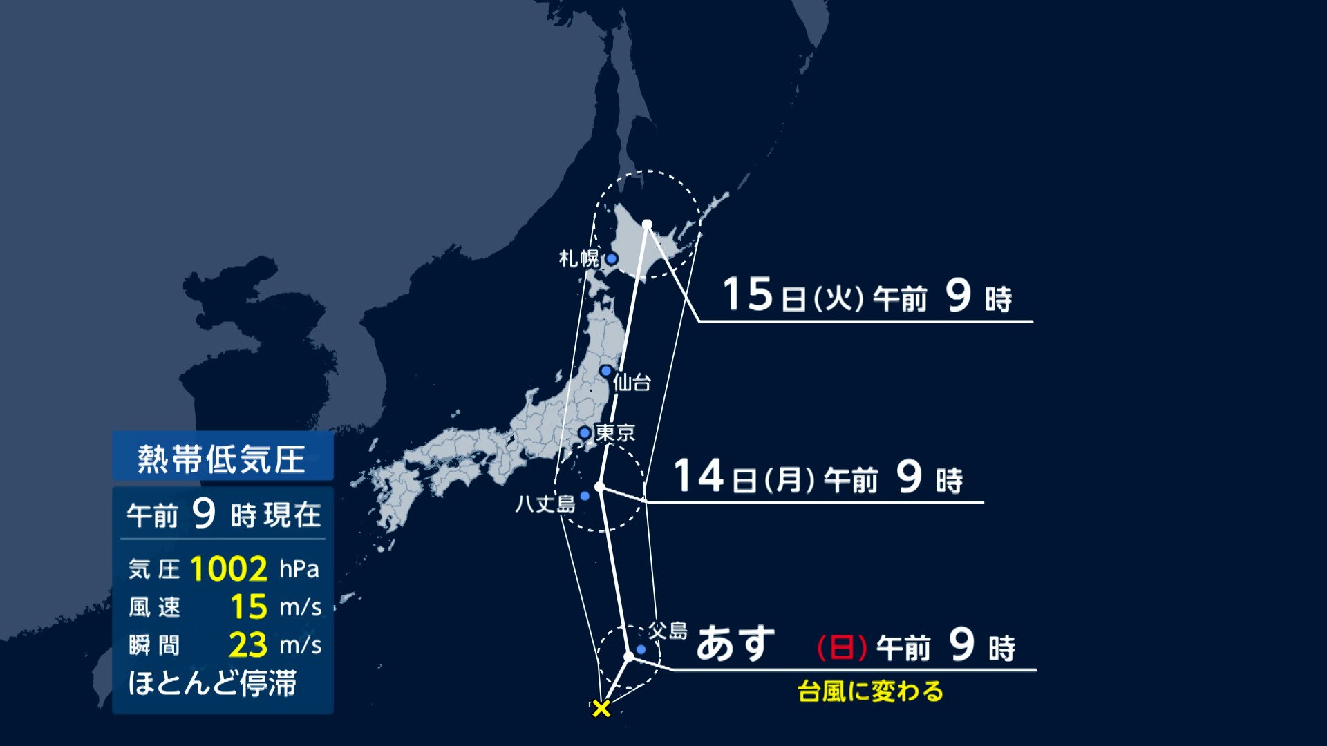 台風発生へ…週明け14日に関東接近・上陸の恐れ　北日本を縦断する可能性も