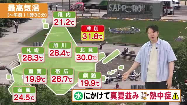 【北海道の天気 1日(月)】今年初の真夏日”熱中症”に要注意！週後半は気温ダウン…急激な寒暖差による体調管理に気を付けて