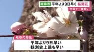 高知市と並び全国で最も早く…岐阜市でソメイヨシノが開花 平年より9日早く 名古屋市の標本木は開きかけが1輪ほど