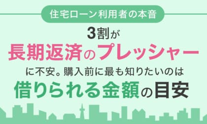 【住宅ローン利用者の本音】 3割が「長期返済のプレッシャー」に不安。購入前に最も知りたいのは「借りられる金額の目安」