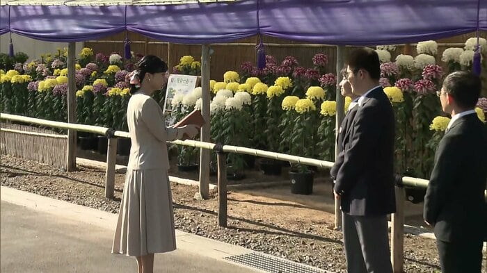 大菊を育てた高校生と交流