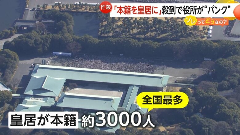 【忙殺】「本籍を皇居に」申請殺到で役所パンク…戸籍法改正で“人気スポット”に本籍指定が急増「東京ディズニーランド」「大阪城」など人気　｜FNNプライムオンライン