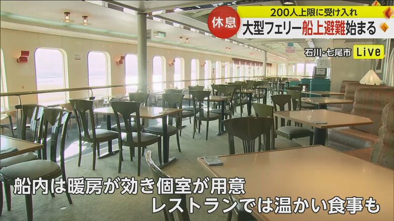 「はくおう」の船内