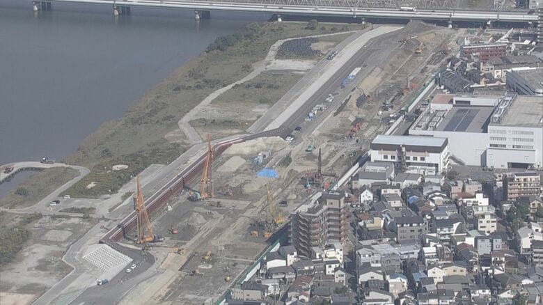 淀川左岸線の工事現場