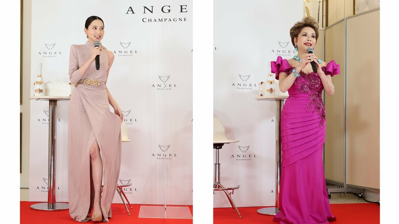 河北麻友子＆デヴィ夫人の全身ショット