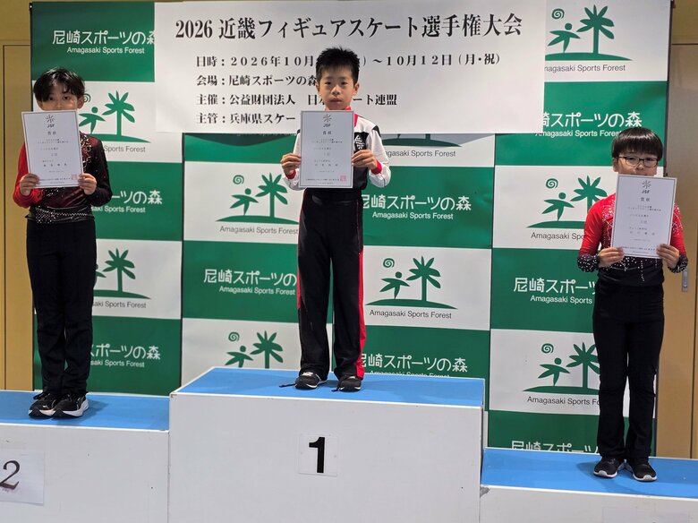 ノービスB男子表彰台（近畿選手権）