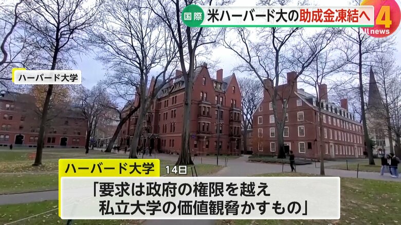 「私立大学の価値観を脅かすものだ」として要求を拒否したハーバード大学