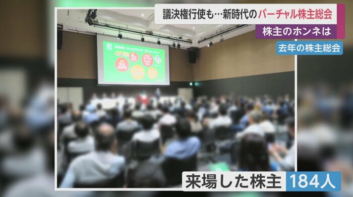 2019年の株主総会の参加者は184人