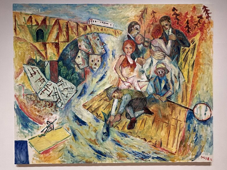 《連画の河を渡る４》ではクラシックな雰囲気