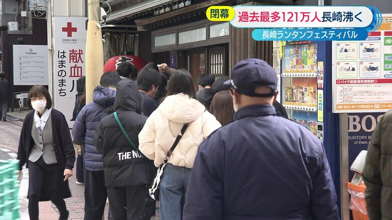 店の前にできた長い行列