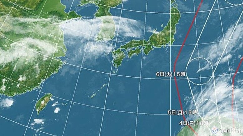 台風27号の進路予想図　日本気象協会 tneki.jpより