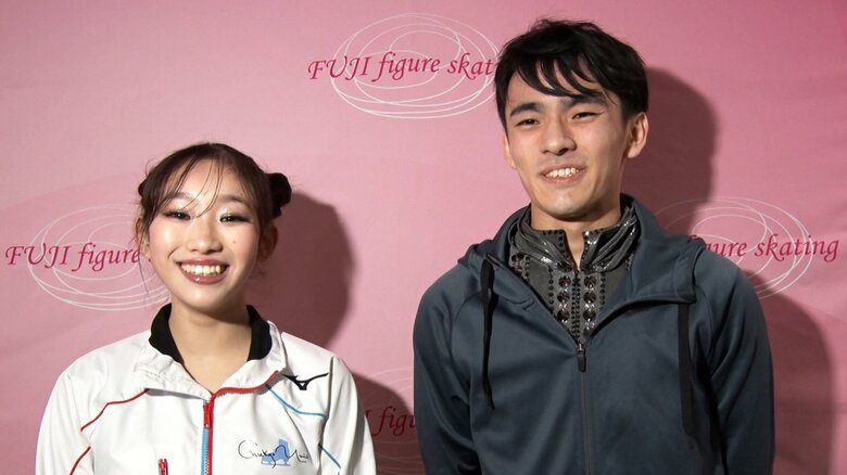 大会後インタビューに応じてくれたさらあつ（2023年11月全日本ジュニア）