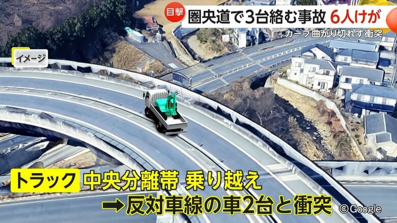 料金所に続く大きなカーブ