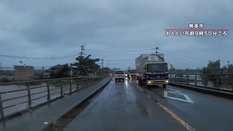 道路は水に濡れているものの、浸水などはしていない（3日）