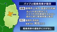 バイク運転の57歳男性死亡　バイクと軽乗用車が衝突　岩手・盛岡市の国道