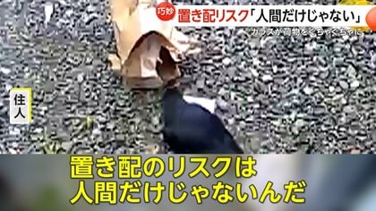 “置き配”の商品取り出そうと格闘するカラス… ようやく開封も中身にショック　商品は無残な姿に「ゴミがらかってると思ったら…」札幌市