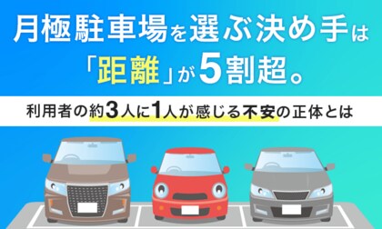 月極駐車場を選ぶ決め手は「距離」が5割超。利用者の約3人に1人が感じる不安の正体とは