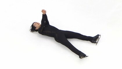 2024年の全日本選手権で演技後、氷上に倒れ込んだ鍵山優真