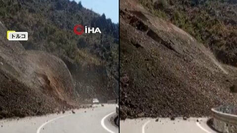 「大変だ！大量の土砂が…」去年崩落した通行止めの迂回ルートでまた土砂崩れ　道路寸断もさらに迂回路設置　トルコ