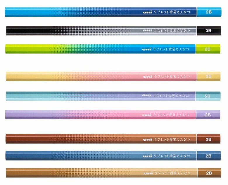 ブルー、ラベンダー、キャメルを基調として取りそろえたカラーバリエーション（提供：三菱鉛筆）
