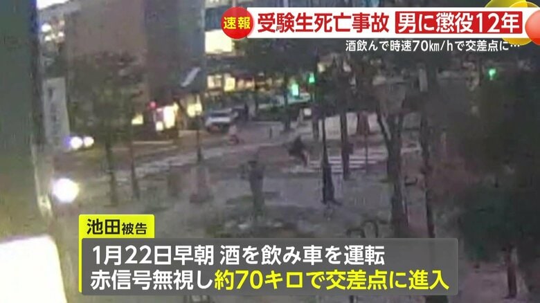 交差点に進入し事故を起こす直前の様子（1月22日、JR郡山駅前）①