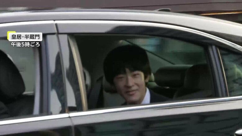 天皇皇后両陛下のもとへ向かわれる悠仁さま（9月6日午後5時ごろ）
