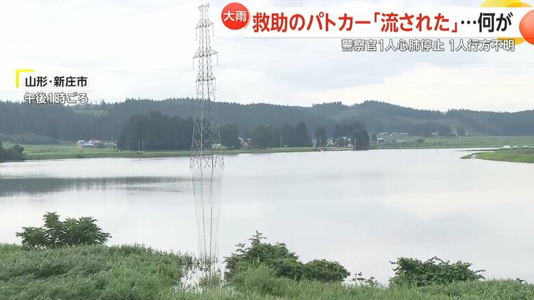 田んぼは湖のようになっていた