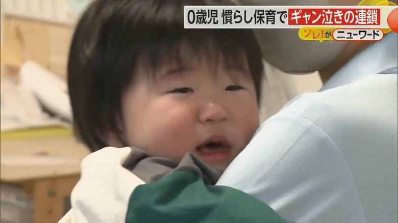 初めて親元を離れ、泣き出す赤ちゃん