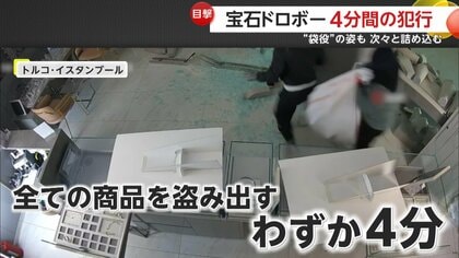 4分で店内の宝石を根こそぎ盗み逃走…“役割分担”の6人組窃盗団　店内には“袋役”も　トルコ