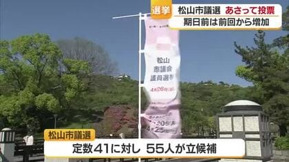 激戦の松山市議選は２６日に投票　期日前投票は前回上回る　一騎打ちの大洲市長選挙も２６日投票【愛媛】
